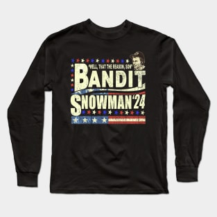 Bandit Snowman 24 Retro Election Style Funny 2024 Long Sleeve T-Shirt